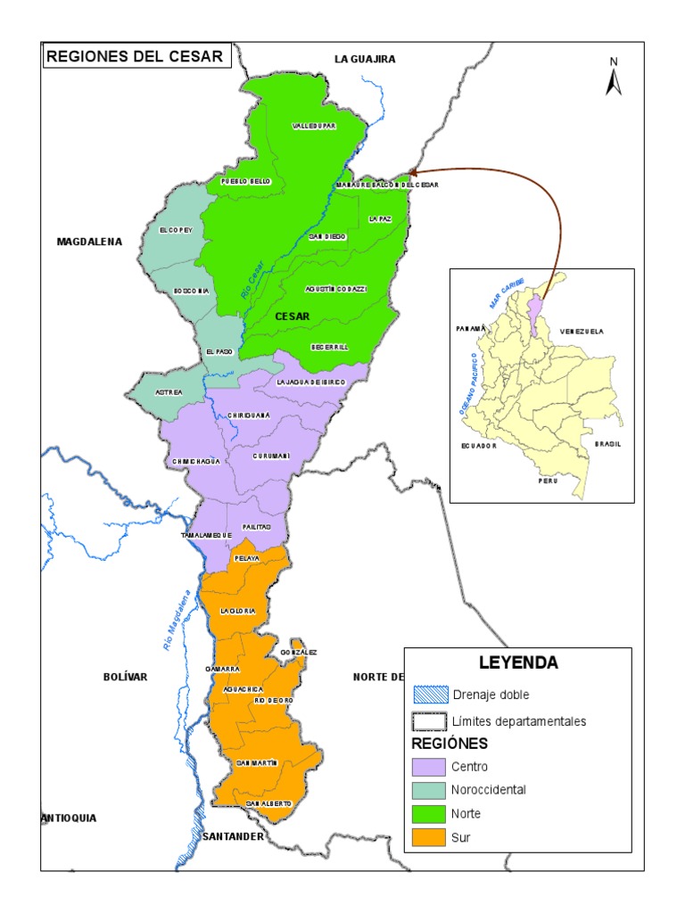 Mapa del Departamento del Cesar | PDF