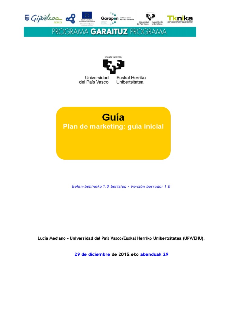 Guía para Elaborar un Plan de Marketing | PDF | Producto (Negocio ...