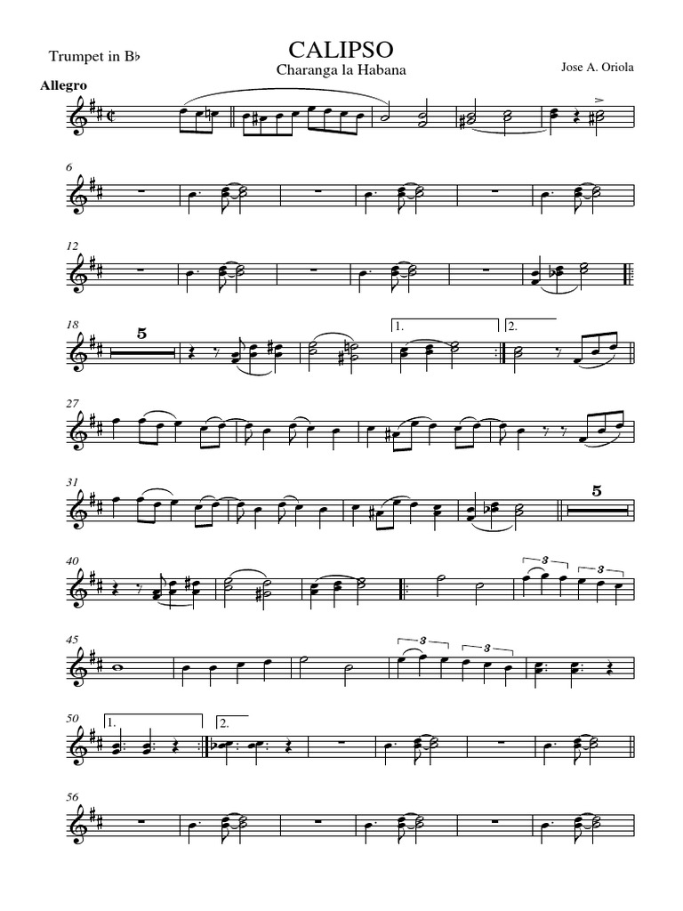 Bb Trumpet Sheet Music for Allegro | PDF
