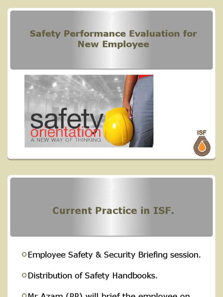 Safety Performance Evaluation For New Employee | PDF