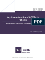 Key Characteristics of COVID-19 Patients - Profiles Based On Analysis of Private Healthcare Claims - A FAIR Health Brief