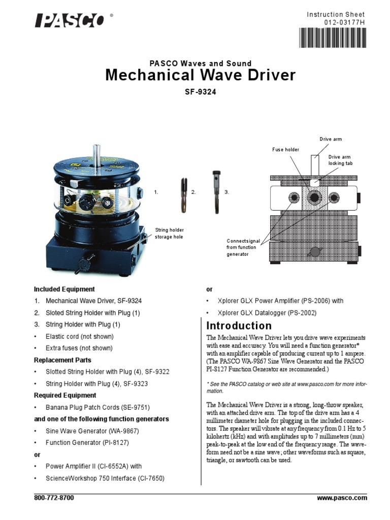 Mech Wave Driver Manual (SF-9324) | PDF | Resonance | Electrical Connector