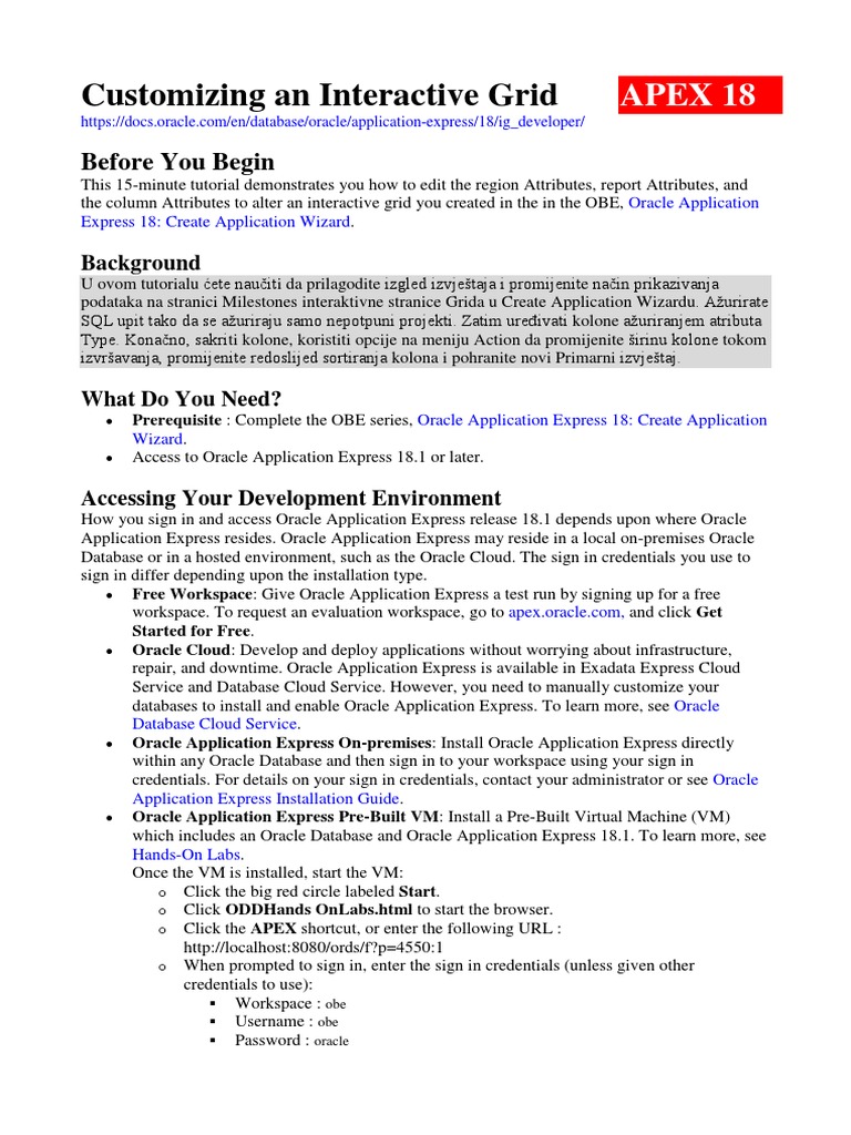 Customizing An Interactive Grid As A Developer | PDF | Oracle ...
