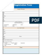 Customer Registration Form: Company Name: SF