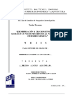 Identificacion y Descripcion de Riesgos Geologicos Por Hundimiento Al Poniente de La Ciudad de Mexico