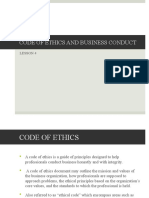 Code of Ethics and Business Conduct: Lesson 4