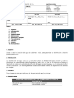 Procedimiento de Cloración Del Agua de Cisterna