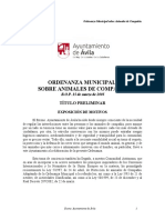 05-ORDENANZA MUNICIPAL ANIMALES DE COMPAÑÍA ayuntamiento de avila