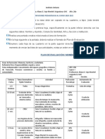 Orientaciones Pedagógicas Al Curso 2020-2021: Plan de Evaluación I Momento