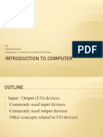 Introduction To Computer: by Kiramat Rahman Department of Computer & Software Technology