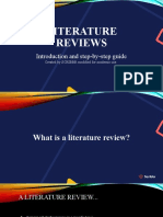 Literature Reviews: Introduction and Step-By-Step Guide