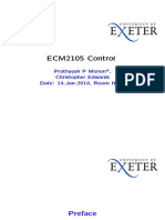 Control Theory Fundamentals for ECM2105