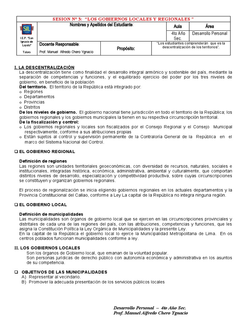 Responsabilidades de Gobiernos Locales | PDF | Gobierno local | Gobierno