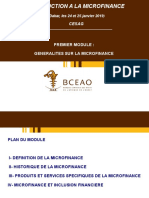 Module 1 - Generalites Sur La Microfinance PDF