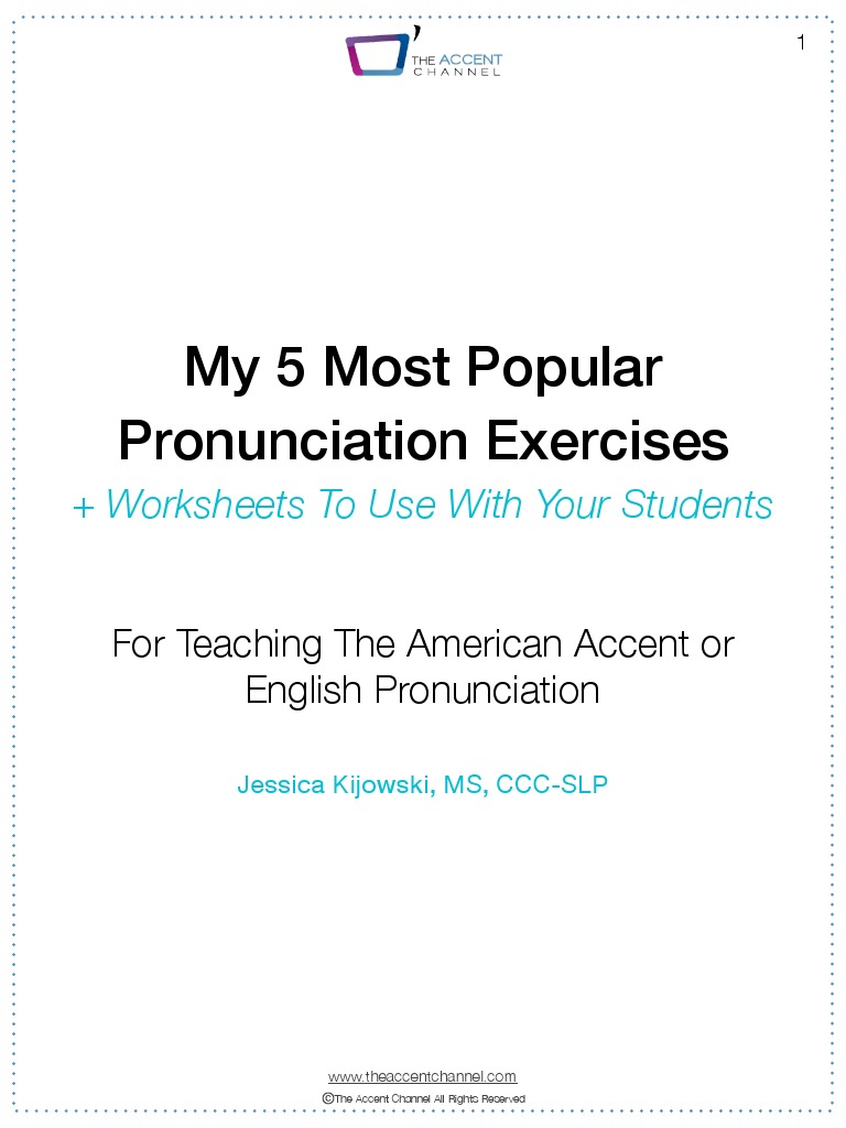 My 5 Most Popular Pronunciation Exercises: + Worksheets To Use With ...