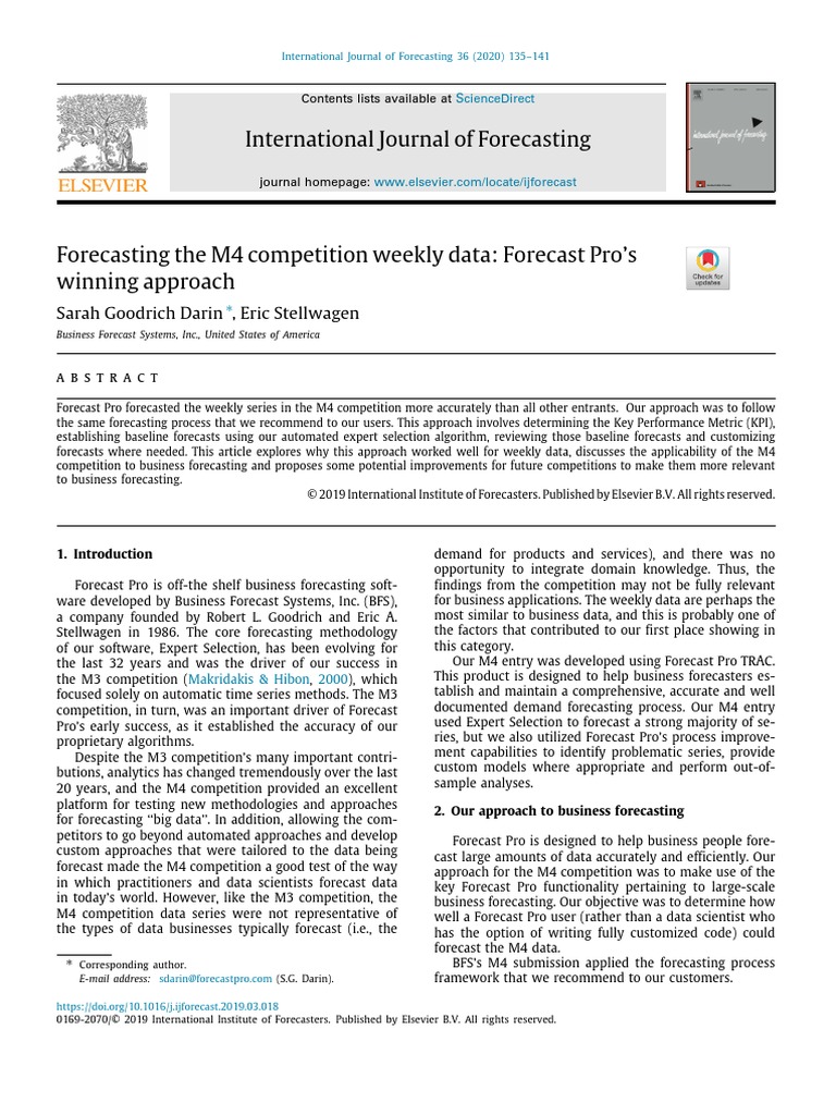 Forecasting The M4 Competition Weekly Data Fore - 2020 - International ...