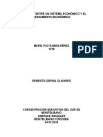 Diferencias Entre Un Sistema Económico y Pensamiento Económico