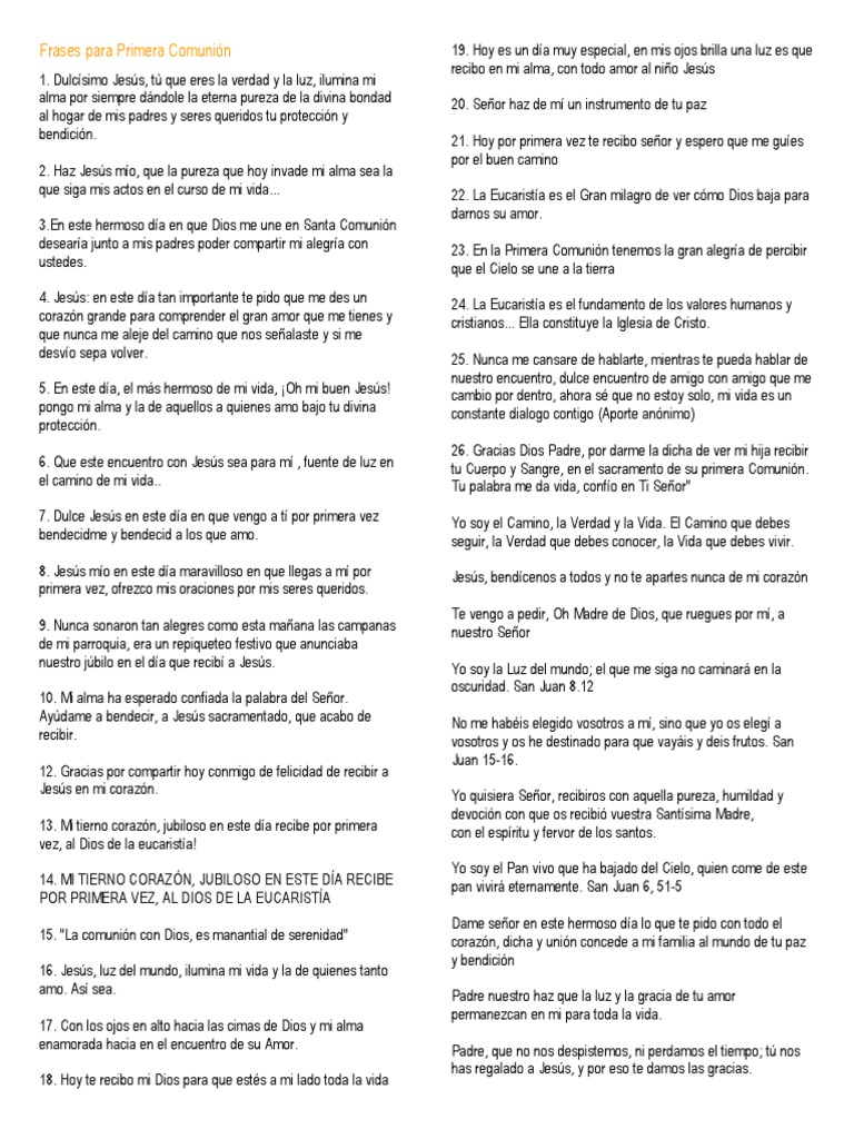 Frases para Invitaciones P. C. | PDF | eucaristía | Cristo (título), image size:768x1024