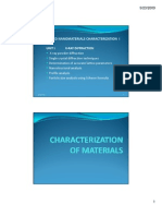 Advanced Nanomaterials Characterization I: Unit I X Ray Diffraction Unit I X Ray Diffraction