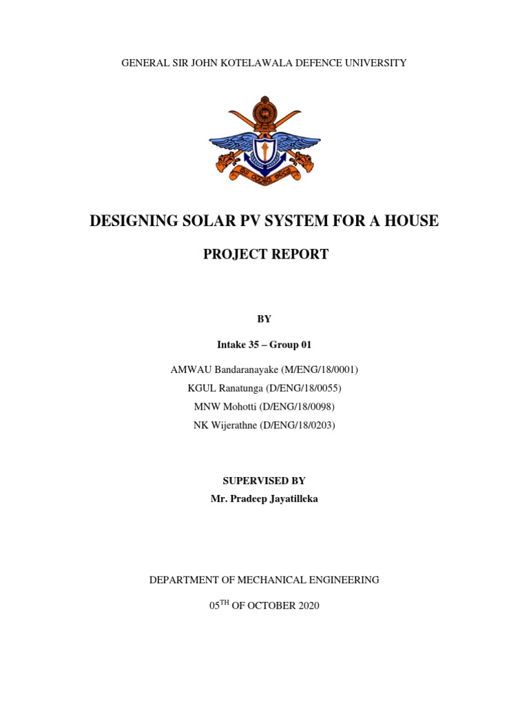 Solar PV System Design for Homes | PDF | Photovoltaics | Solar Power