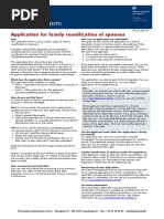 FA1 Application Form: Application For Family Reunification of Spouses