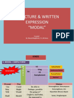 Structure & Written Expression "Modal": Created By: Nurul Maghfiroh, S.S, M.Hum