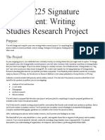 English 225 Signature Assignment: Writing Studies Research Project