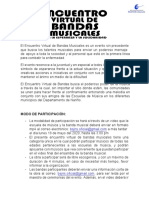 Lineamentos del Encuentro Virtual de Bandas Musicales 2