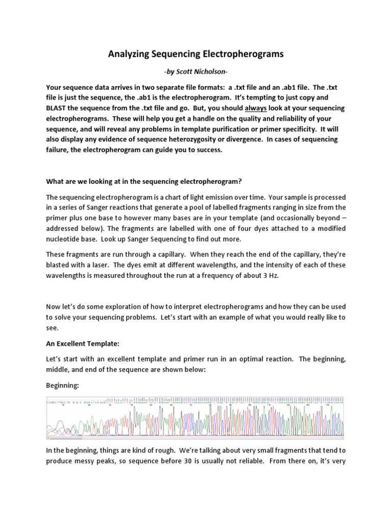 Interpreting DNA Electropherograms | PDF | Primer (Molecular Biology ...