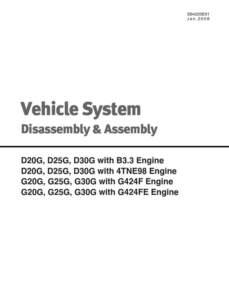 Vehicle System: Disassembly & Assembly | PDF | Elevator | Bearing ...