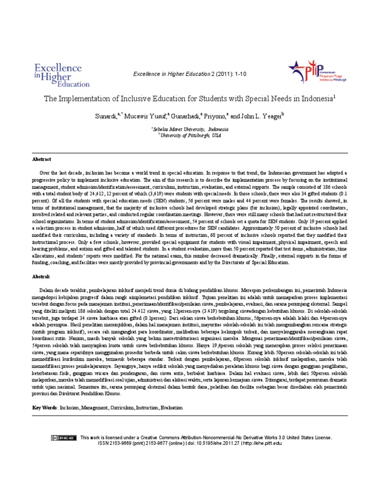 The Implementation of Inclusive Education For Stud PDF | PDF | Special ...