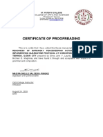 Certification of Proofreading