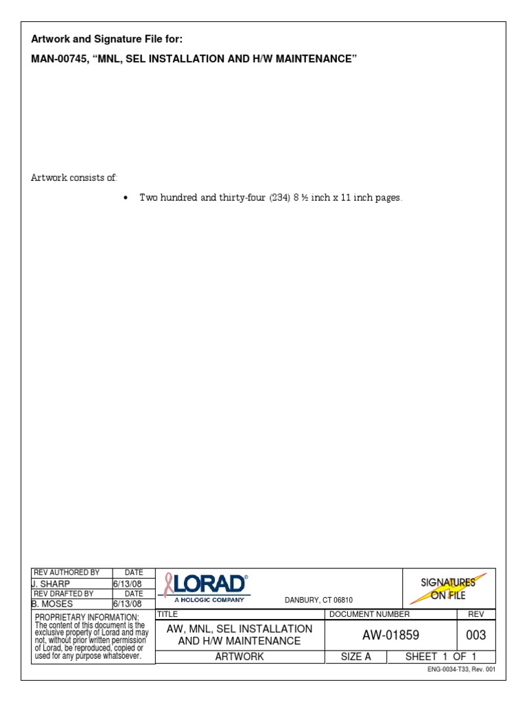 hologic-selenia-installation-and-hardware-maintenance-manual-rev-003