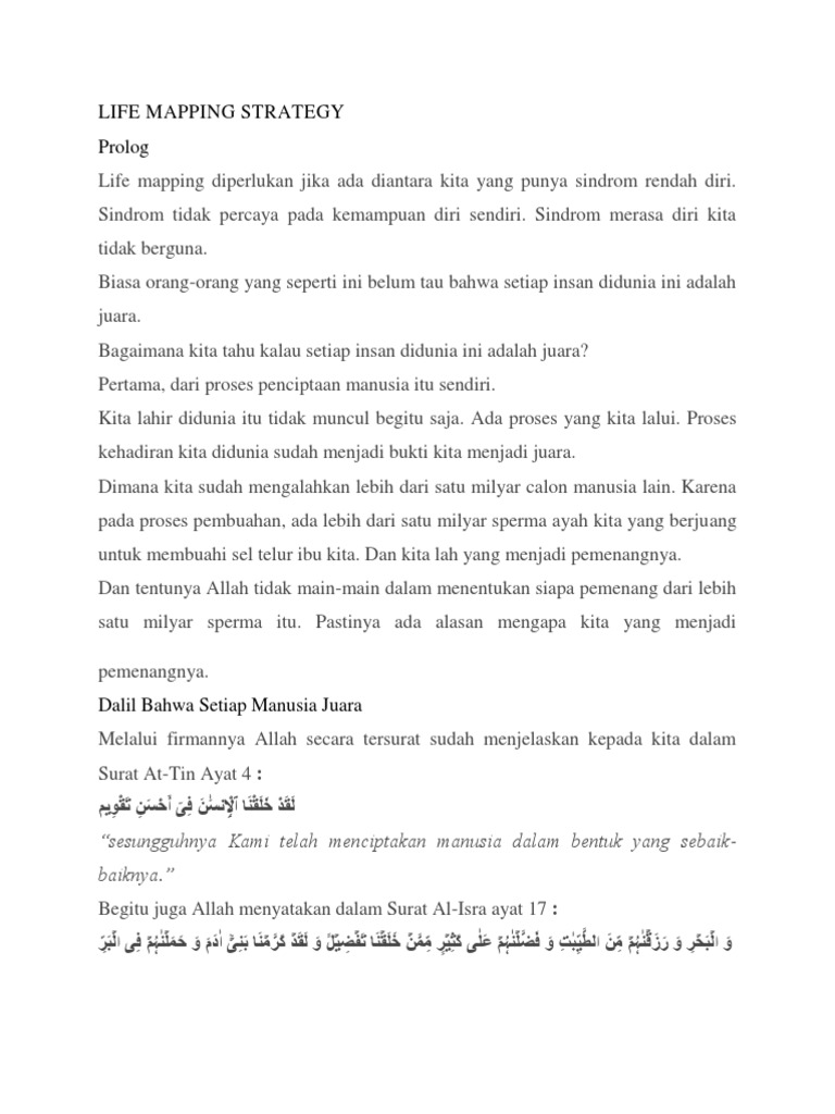Strategi Life Mapping untuk Percaya Diri | PDF