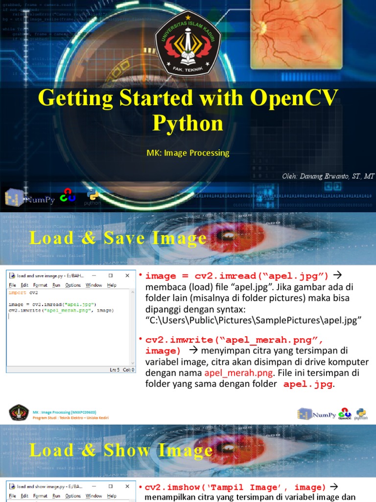 Getting Started With Opencv Python: MK: Image Processing | PDF | Vision ...