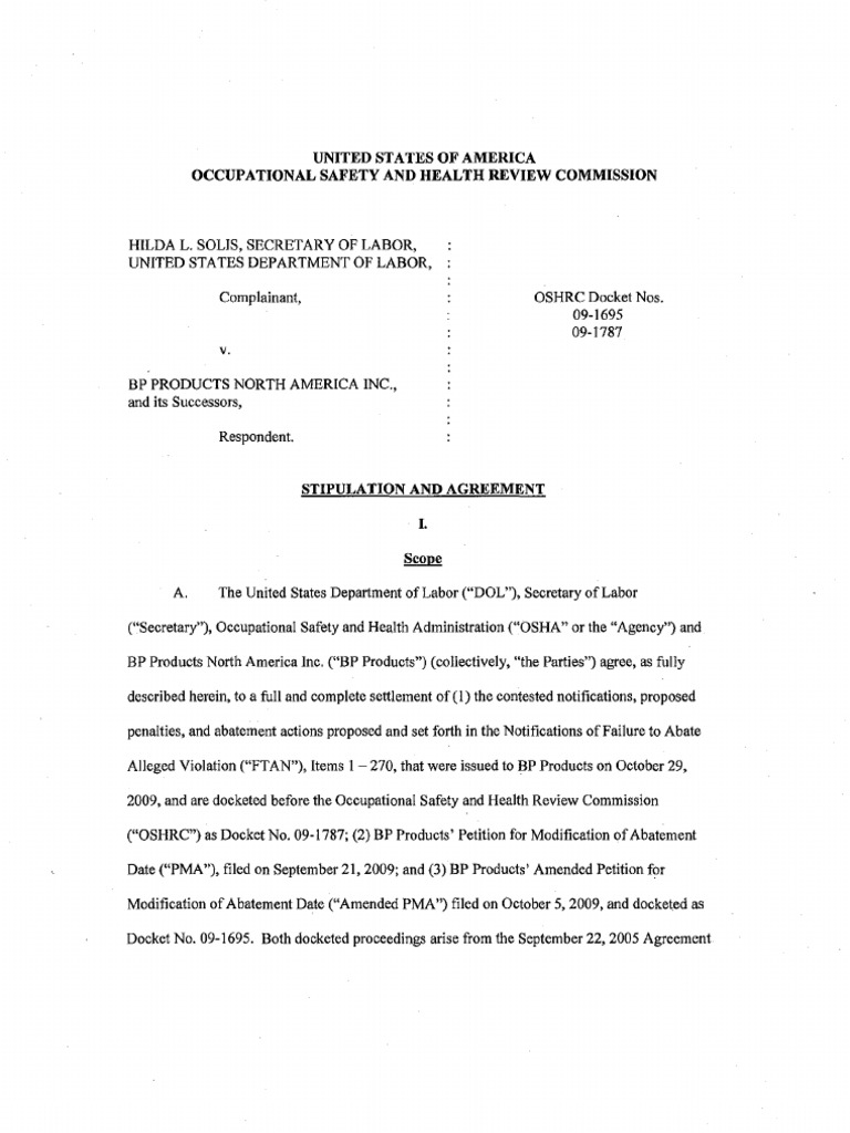 United States of America Occupational Safety and Health Review