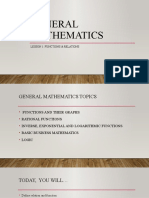 General Mathematics: Lesson 1: Functions & Relations