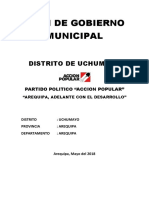 Plan de Gobierno de Victor Quispe Velasquez
