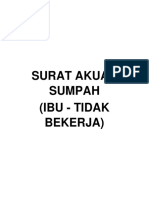 Surat Akuan Sumpah Ibu Tidak Bekerja PDF