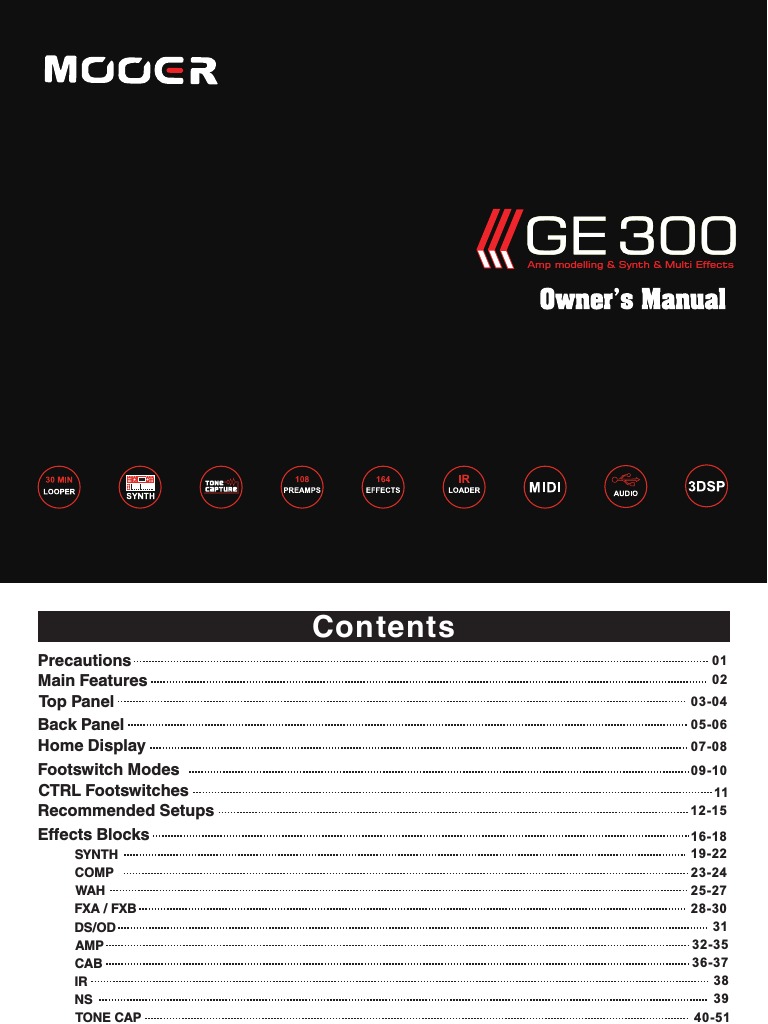 GE 300 MOOER Manual PDF Synthesizer Amplifier