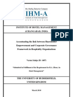 Accentuating The Link Between Shareholder Empowerment and Corporate Governance Framework in Hospitality Organizations