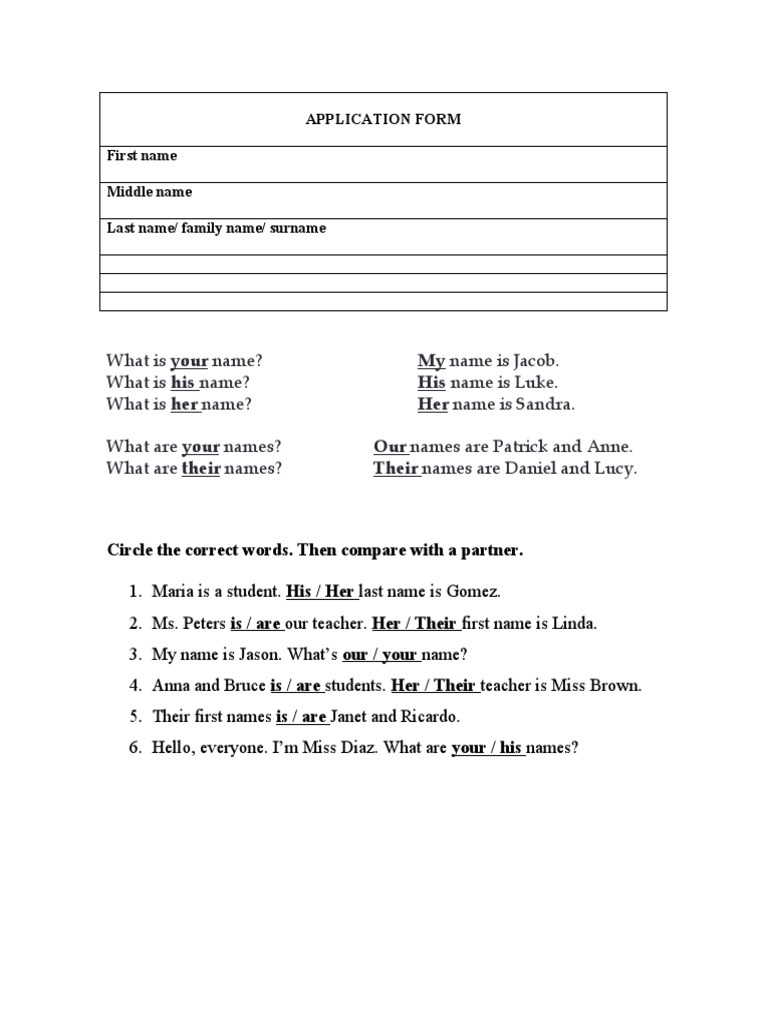 Name Identification Application Form | PDF | Language Arts & Discipline