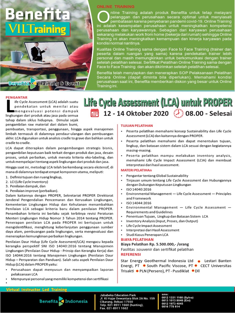 Pelatihan LCA untuk PROPER dan Sustainability | PDF