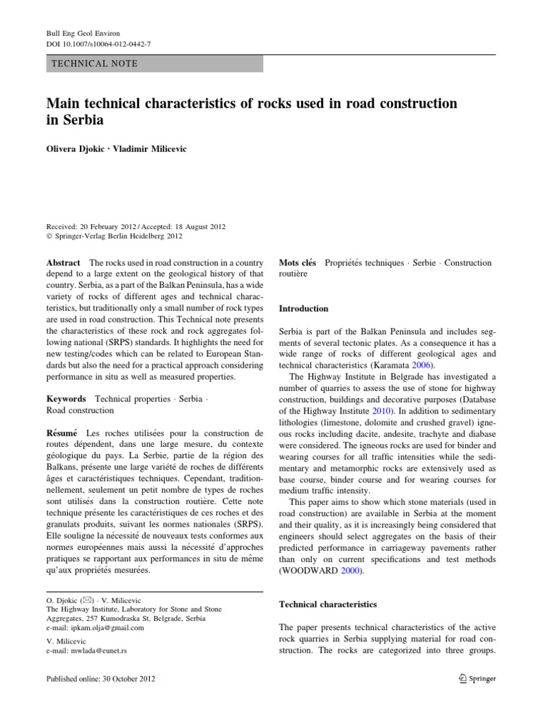 Road Construction Rocks in Serbia | PDF | Construction Aggregate | Rock ...