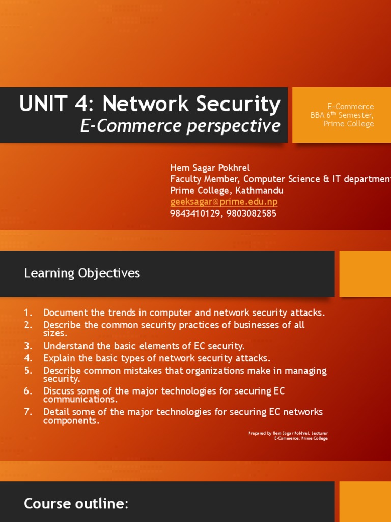 E-Commerce Network Security Essentials | PDF | Cryptography | Key ...