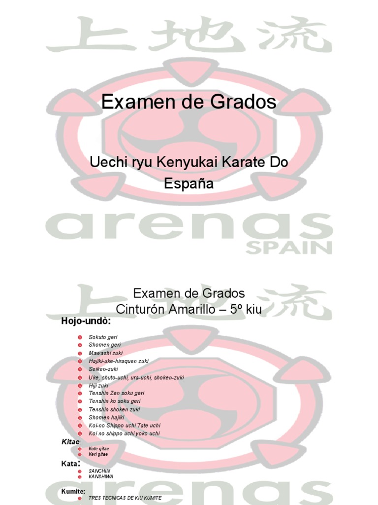 Examen de Grados Uechi Ryu Karate | PDF | Kata | Tao