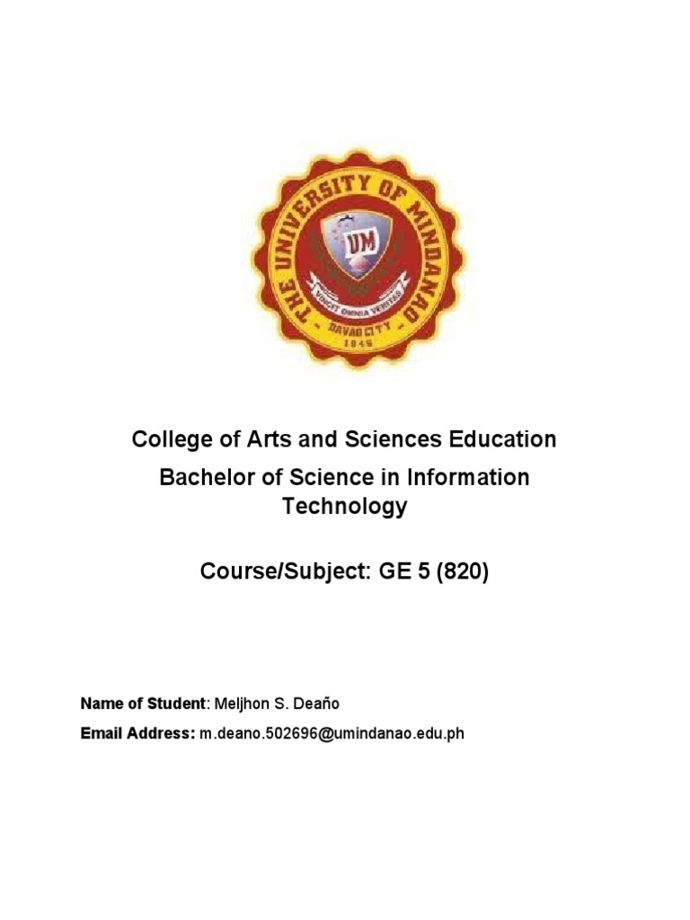 College of Arts and Sciences Education Bachelor of Science in