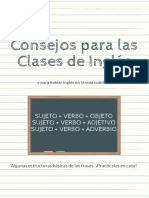 Crema Verde Tablón Clase de Inglés Póster PDF