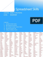 Advance Spreadsheet Skills: Lesson: Basic Functions Level: Beginner