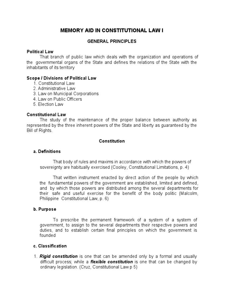 Constitutional Law Memory Aid Guide | PDF | Eminent Domain | Sovereign ...